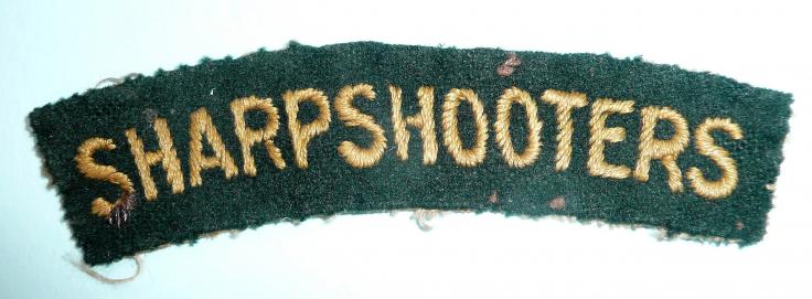 WW2 - 3rd / 4th County of London Yeomanry ( Sharpshooters ) Embroidered / Woven Cloth Shoulder Title