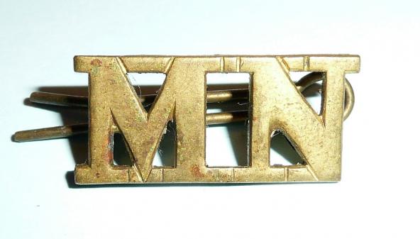 MN Mercantile Merchant Marine Gilt Brass Metal Shoulder Title