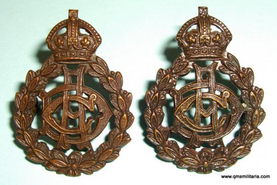 Pair of Army Dental Corps ( ADC ) Officer's OSD Bronze Collar Badges, circa 1921 - 1948