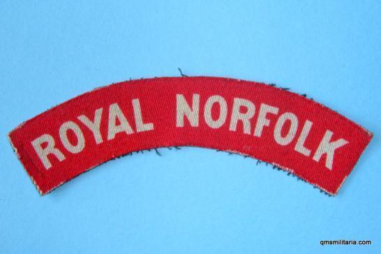 Post WW2 / Cold War Royal Norfolk Regiment Printed Shoulder Title