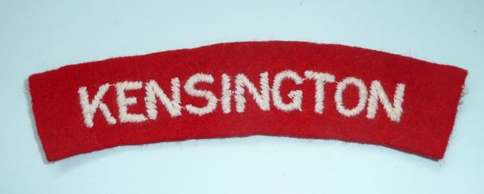 Kensington ( Territorials ) Embroidered Cloth Shoulder Title