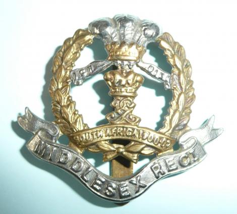 7th, 8th & 9th Bns (Territorials) The Middlesex Regiment post 1908 OR's bi-metal cap badge