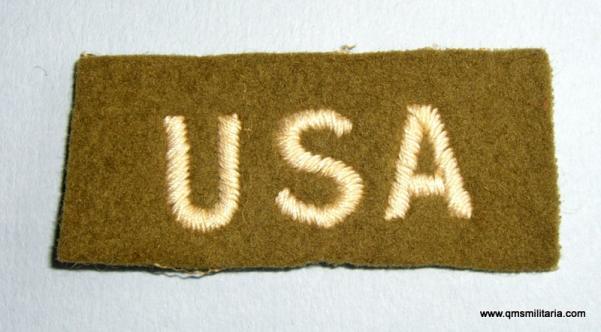 WW2 USA United States of America (American) Nationality Embroidered Cloth Shoulder Title