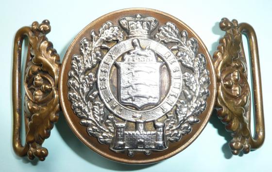 Victorian Essex Regiment Officers Silver Plated and Gilt Waist Belt Clasp (WBC)