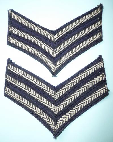 WW2 Royal Air Force ( RAF) Matched Facing Pair of Sergeants Chevrons - stamped 1943