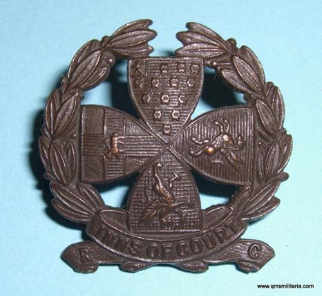 WW1 Volunteer Training Reserve VTC - The Inns of Court Reserve Corps ( RC ), Bronze Collar Badge, 1914 - 1919
