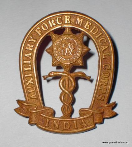 Indian Army - Indian Auxiliary Force Medical Corps Cap Badge, circa 1920 - 1937
