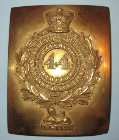 Rare Victorian 44th Regiment of Foot ( Essex Regiment ) Officer 's Cross Belt Plate