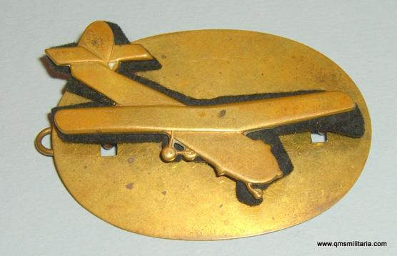 Staffordshire Regiment Brass Glider Arm Badge on original backing plate