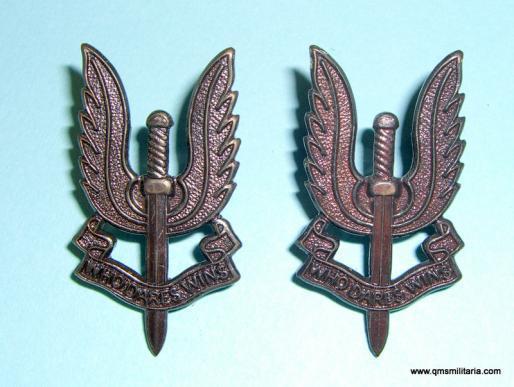 Special Air Service ( SAS ) Special Forces matched bronze collar badges
