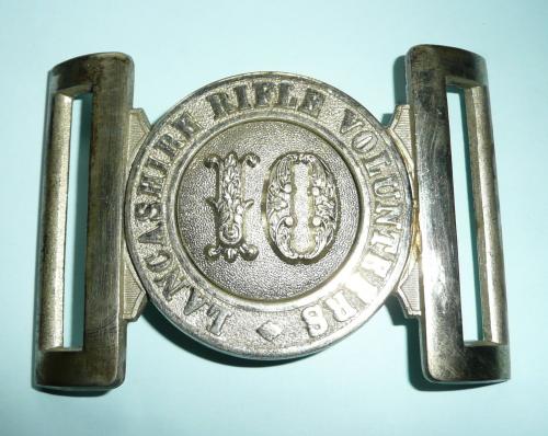 10th Lancashire Rifle Volunteers Officers silver plated Waist Belt Clasp ( WBC )