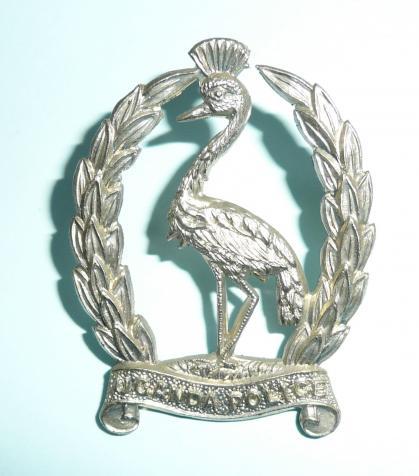 East Africa - Uganda Police White Metal Cap Badge
