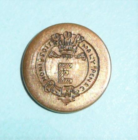 Medium Pattern Gilt Button as worn by a member of the personal staff of Edward, Prince of Wales, Made for the Royal Tour to India & Burma in 1921 - 22