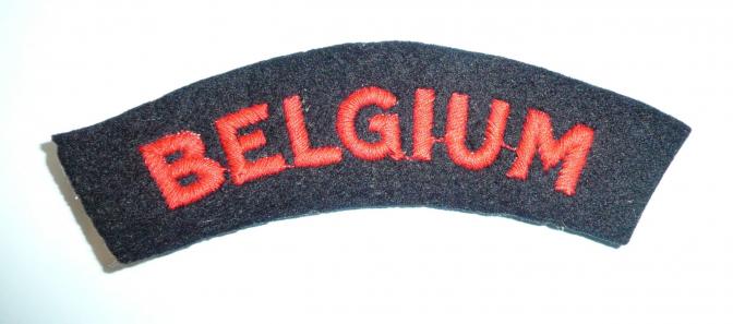 WW2 Belgian Forces Embroidered Cloth Shoulder Title