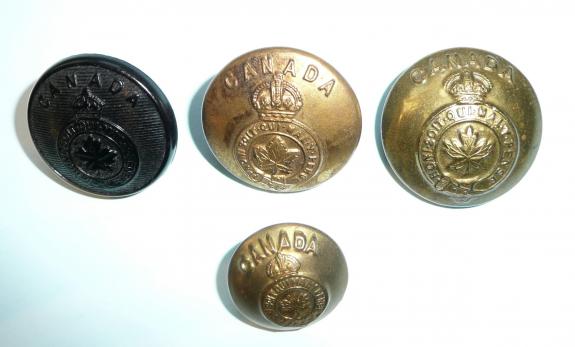 Set of 4 Different Types of Canadian General Service Buttons