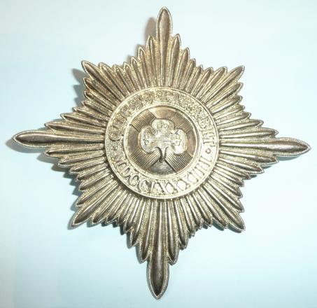 Irish Guards Pipers White Metal Caubeen Badge Star