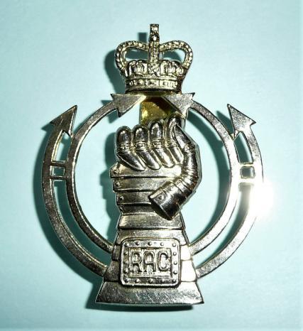 Royal Armoured Corps ( RAC ) White Metal Cap Badge, QEII issue