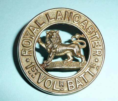 1st Volunteer Battalion ( VB) Kings Own Royal Lancaster Regiment White Metal Helmet Plate Centre (HPC)