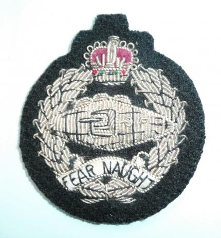 Royal Tank Regiment (RTR) Officers Silver Bullion Beret Badge, QEII issue