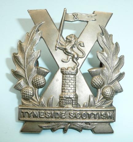 WW2 Tyneside Scottish ( 12th DLI / Black Watch Battalions) White Metal Cap Badge