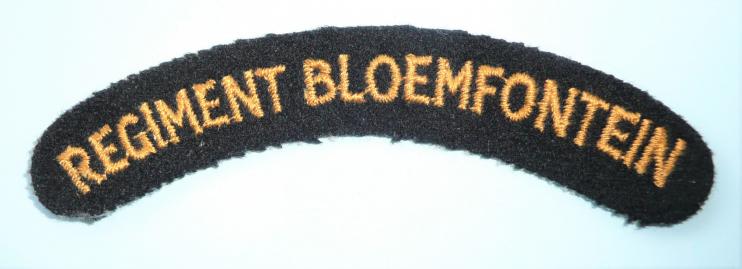 WW2 South African Regiment Bloemfontein Embroidered Felt Cloth Shoulder Title