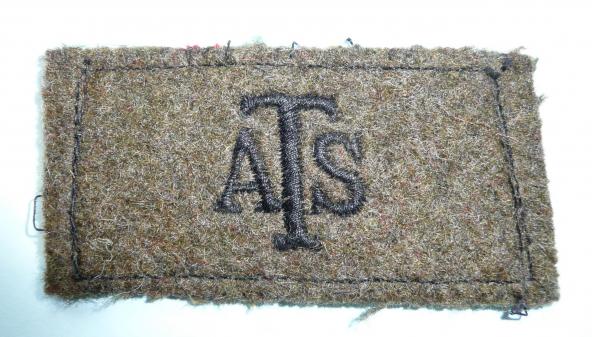 WW2 ATS Auxiliary Territorial Service Womens Black And Khaki Shoulder Title