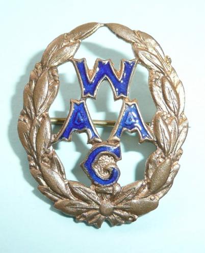 WW1 WAAC Womens Auxiliary Army Corps Gilt and Enamel Sweetheart Pin Brooch
