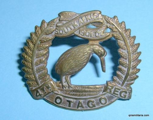 New Zealand 4th Otago Regiment Brass Collar Badge