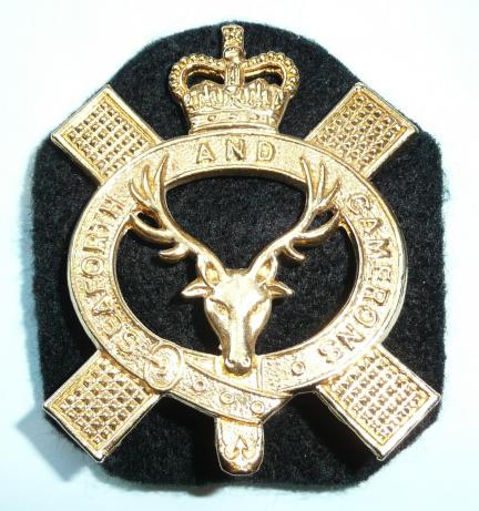 Seaforth & Camerons (Highlanders) Gilt Pipe Major's Badge