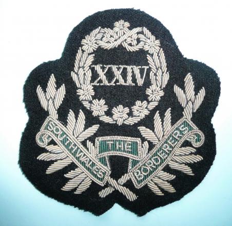 The South Wales Borderers (24th Foot) Silver Bullion Blazer Badge