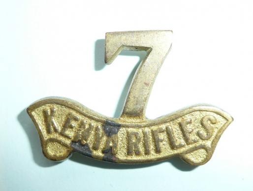 7th Kenya Rifles Cast Brass Shoulder Title