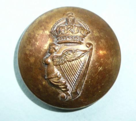 Pre WW1 Irish Guards Officers Large Pattern Gilt Button, Kings Crown - Jennens