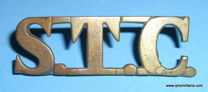 WW2 STC Singapore Technical Corps Brass Shoulder Title