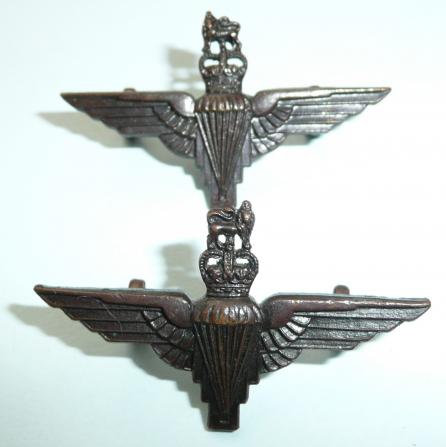 Post 1952 Pair of Parachute Regiment Officers Bronze OSD Collar Badges - matched facing pair