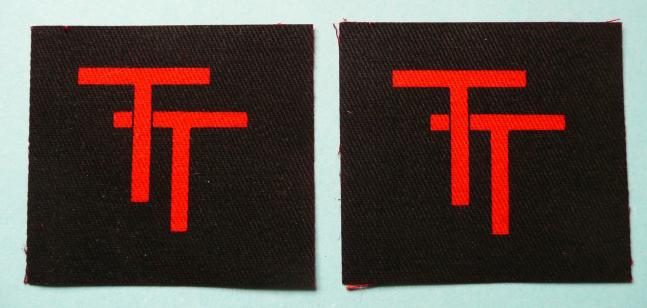 50th (Northumbrian) Division ( Tyne & Tees (TT)) Matched Pair of Printed Formation Signs