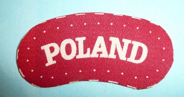 WW2 Poland Polish Forces Printed White On Red Cloth Shoulder Title