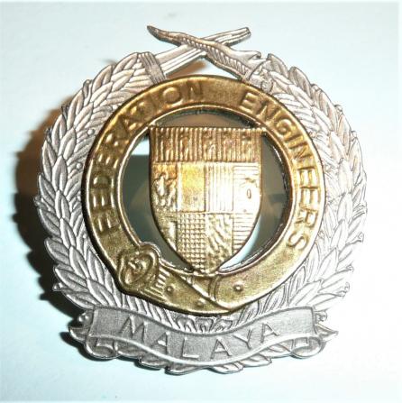 Malay Federation Engineers Bi-Metal Cap Badge (1st Pattern)