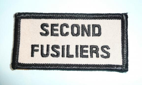 Second Fusiliers Embroidered Desert Issue Shoulder Title