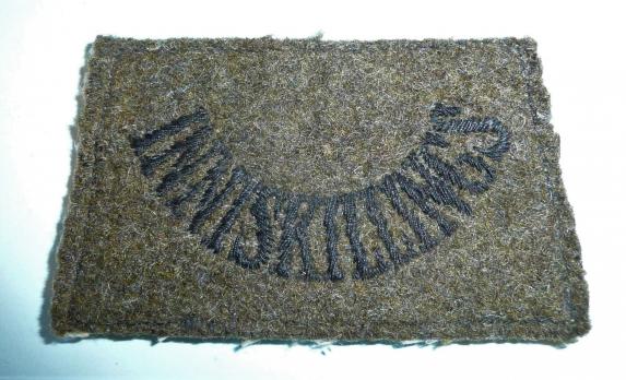 WW2 Irish - Inniskillings (Royal Inniskilling Fusiliers) Woven Black on Khaki Shoulder Slip-on