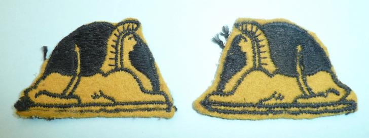 WW2 - 56th Independent Infantry Brigade 2nd pattern Matched Pair of Facing Woven Felt Formation Signs