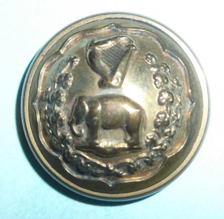 Rare Connaught Rangers Officers Gilt Brass Button (1st Pattern)