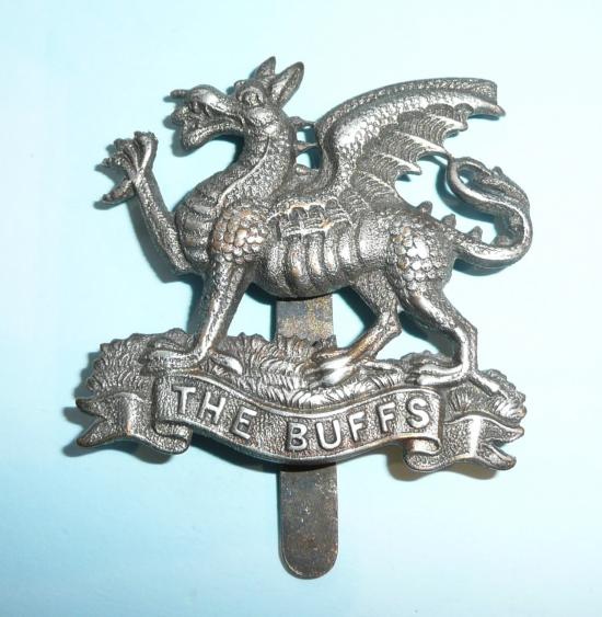 WW2 Buffs (East Kent Regiment) White Metal (Plated Brass) Cap Badge