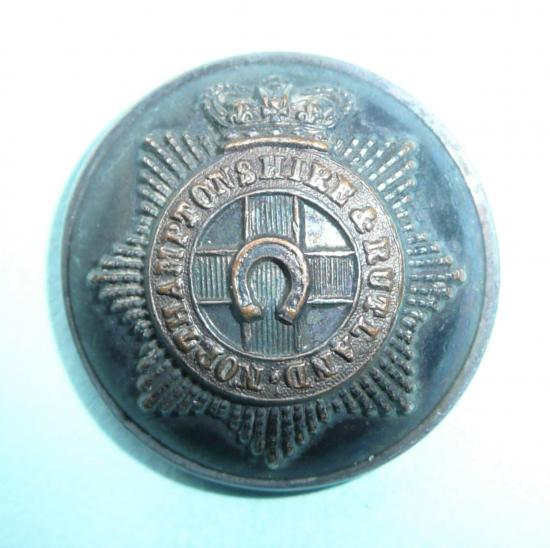 Victorian Northamptonshire & Rutland Militia Officers Silver Plated Large Pattern Button