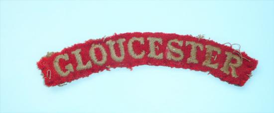 Gloucester - Early Edwardian 1902 Pattern Embroidered Cloth Shoulder Title