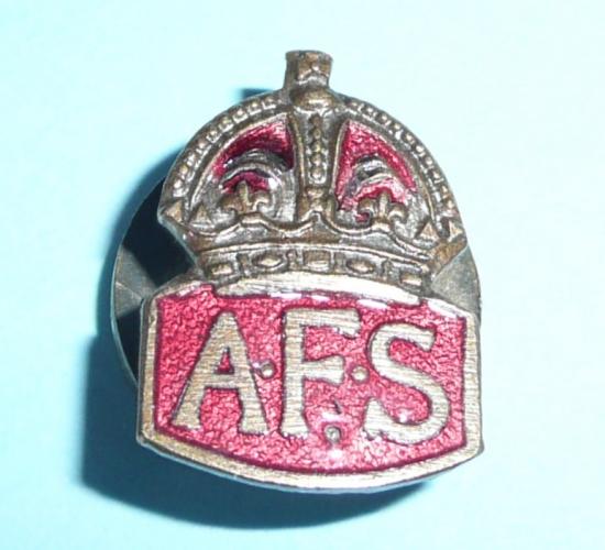 WW2 Home Front - Auxiliary Fire Service Miniature AFS Enamel Lapel Badge