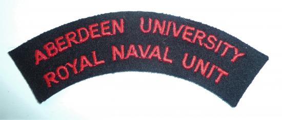 Aberdeen University (Scotland) Royal Naval Unit Embroidered Cloth Shoulder Title