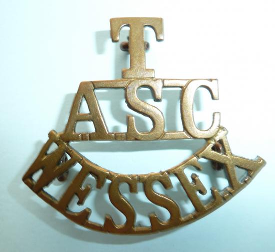 T / ASC / Wessex One Piece Brass Shoulder Title