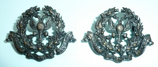 Lanarkshire Imperial Yeomanry Officers Collar Badges (Die Cast)