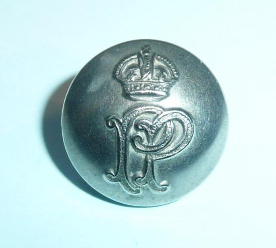 Palestine Police Medium Pattern White Metal Button, Kings Crown