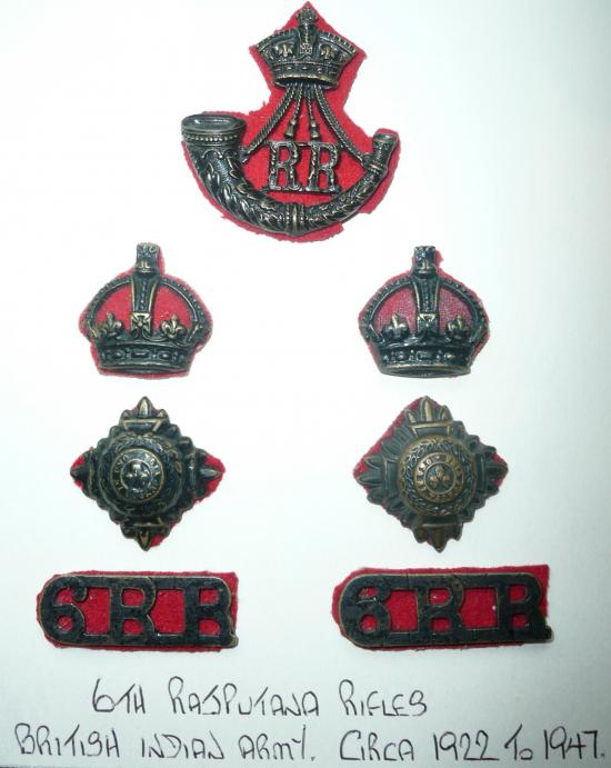Indian Army  - 6th Rajputana Rifles Senior Officers Badge Insignia Set
